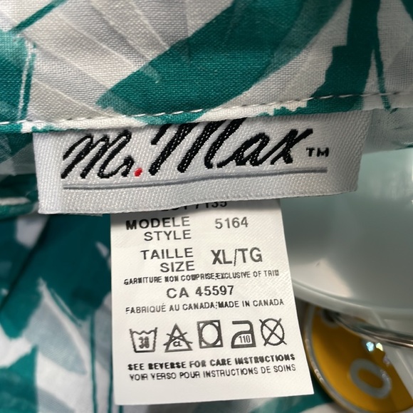 Mr. Max Sheer Blouse, Green & White, Abstract Floral Design, SZ XL  NWOT - Picture 8 of 9